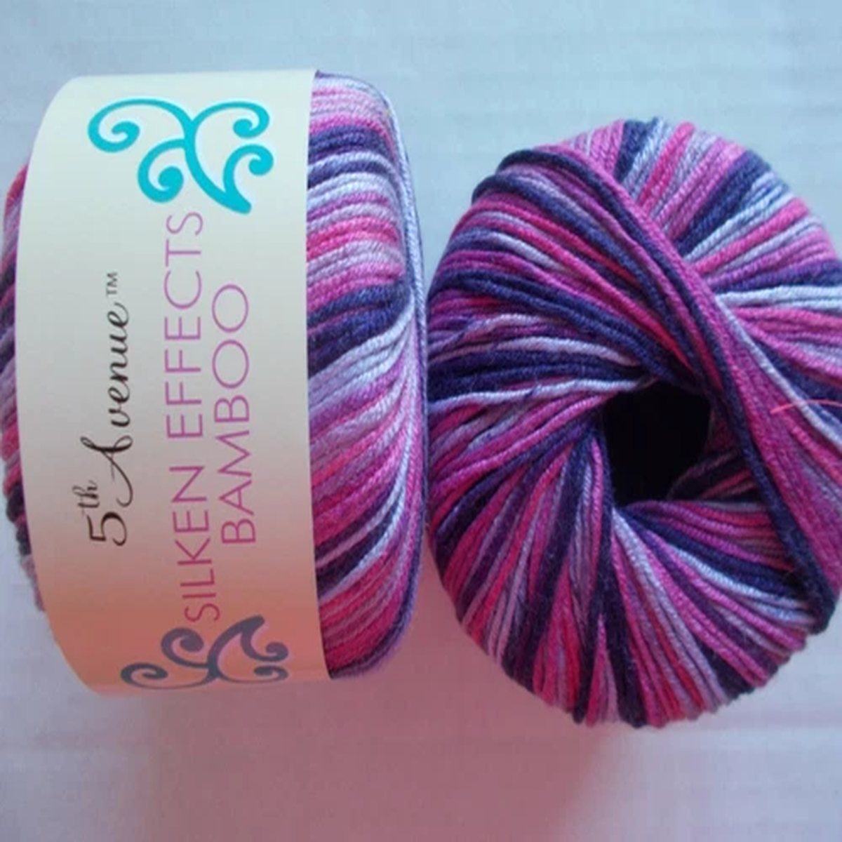 5th Avenue Silken Effects Bamboo yarn, bamboo/wool, Berry Field, lot of 2
