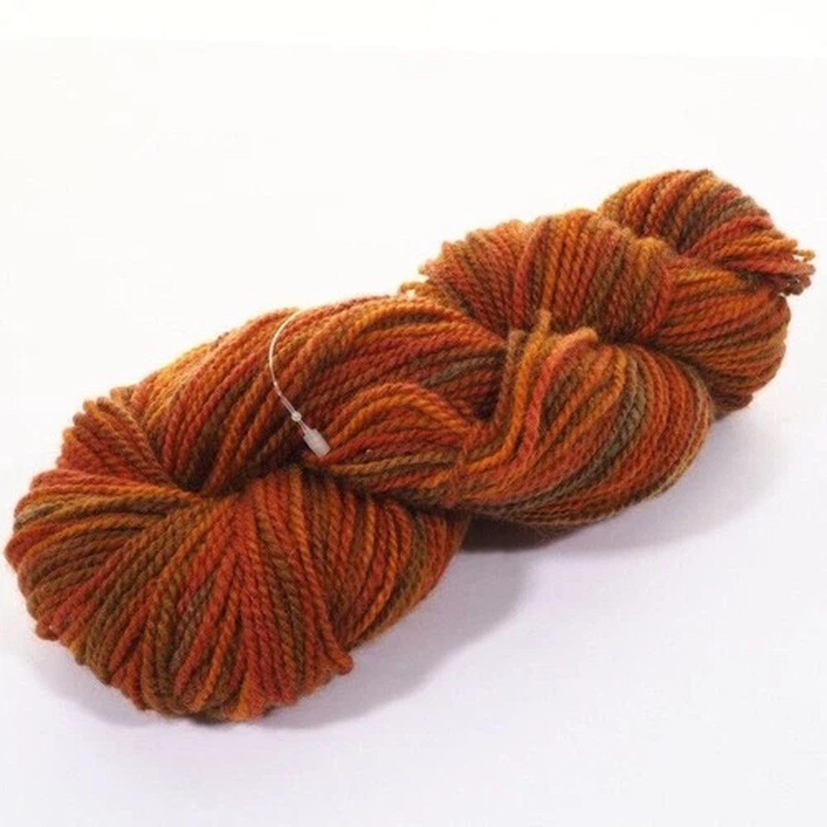 Hand Dyed Blue Face Leicester Wool Cool Water DK Yarn Rust Orange Brown 197 Yds