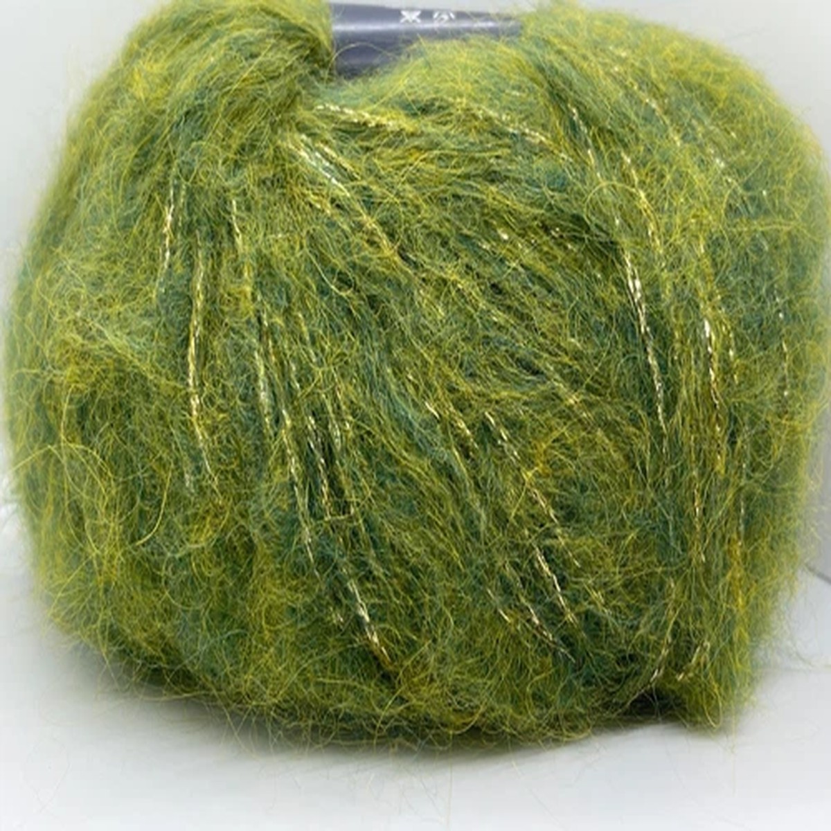 Jody Long Glam Haze Yarn 014 Peridot Green Gold Alpaca Mohair Sparkle 50gr 109yd