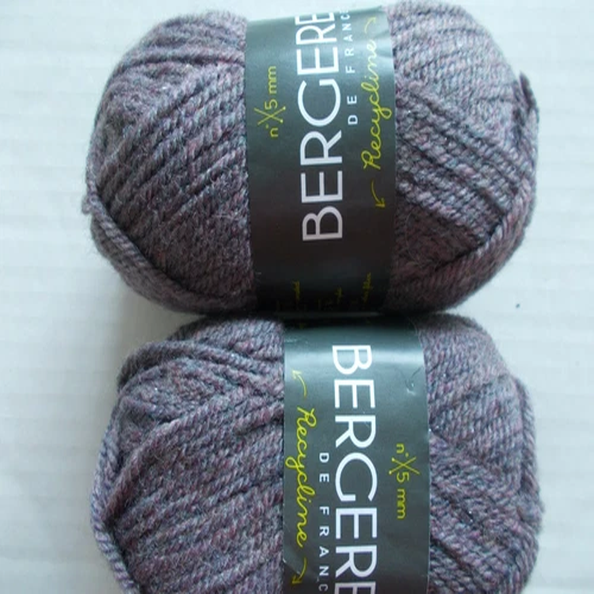 Bergere de France Recycline wool blend yarn, Multico, lot of 2 (93 yds each)