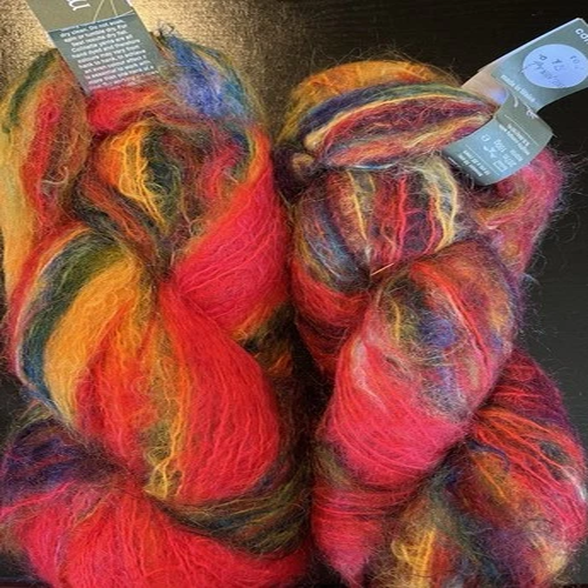 Colinette Mohair Yarn 2 Skeins In 15 Red Parrot Yarn
