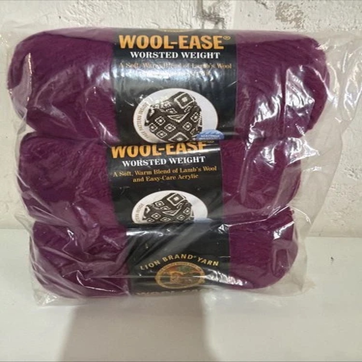 Lion Brand Wool Ease Worsted Weight Yarn - 196 Zinnia Weight - 3 Skeins