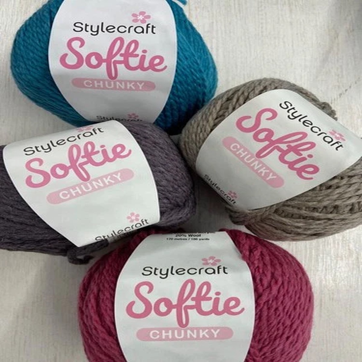 Stylecraft Softie Chunky Wool Blend Yarn per 100g Ball Various Colours Knitting