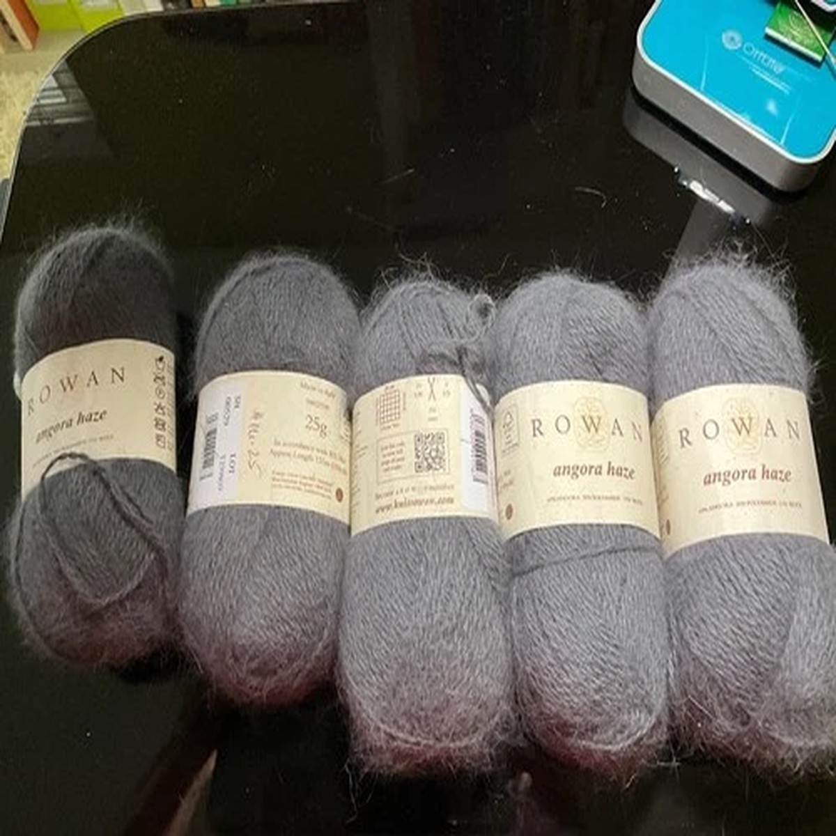 Rowan Angora Haze Yarn - 5 New Skeins Color 529 Caring (Grey)