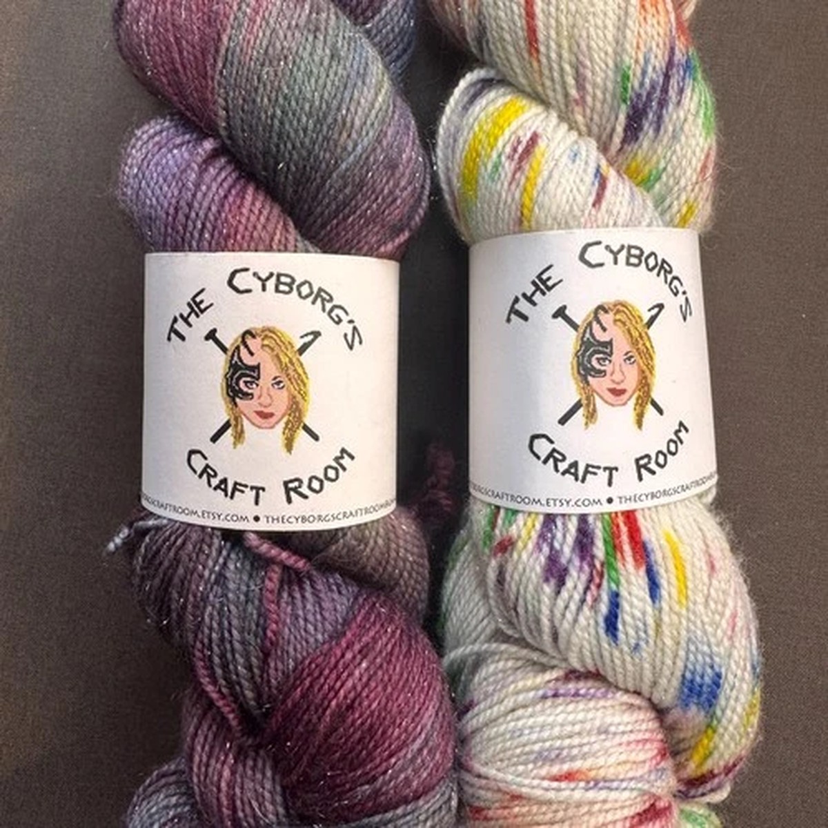 THE CYBORG'S CRAFT ROOM YARN - 2 Skeins Assparkilate - SW Merino/Nylon/ Stellina