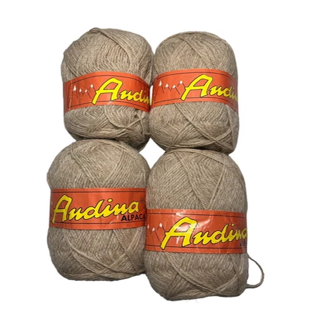 Audina Alpalca Peruvian Wool Beige 27 Lot of 4 Skeins 50 grams