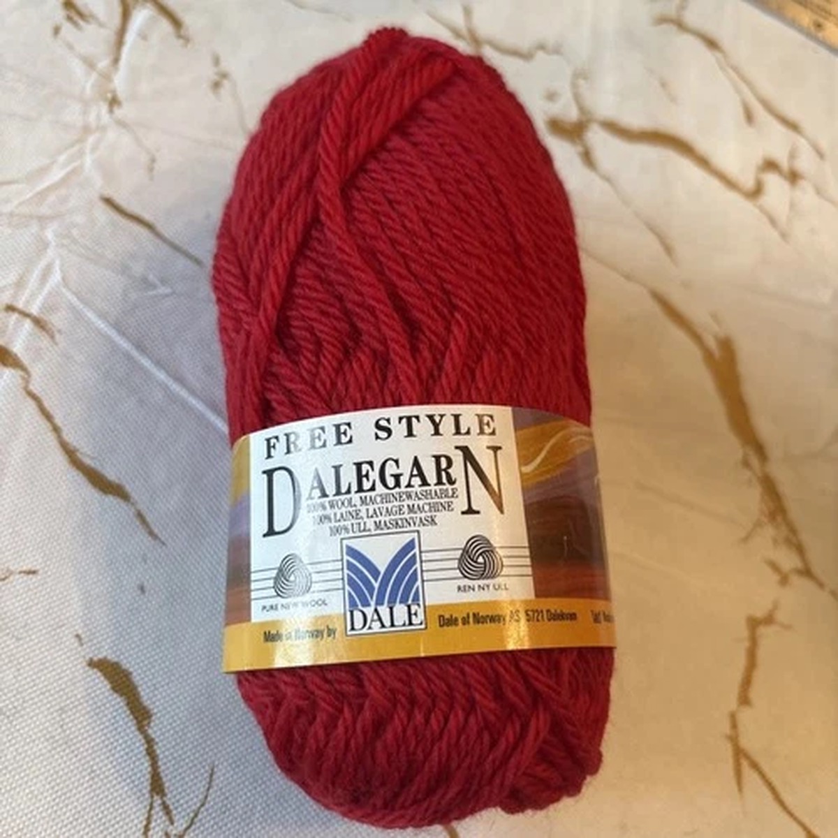 Free Style Dalegarn 100% Wool Red Yarn Made In Norway 50g 80m NWT Knit Crochet