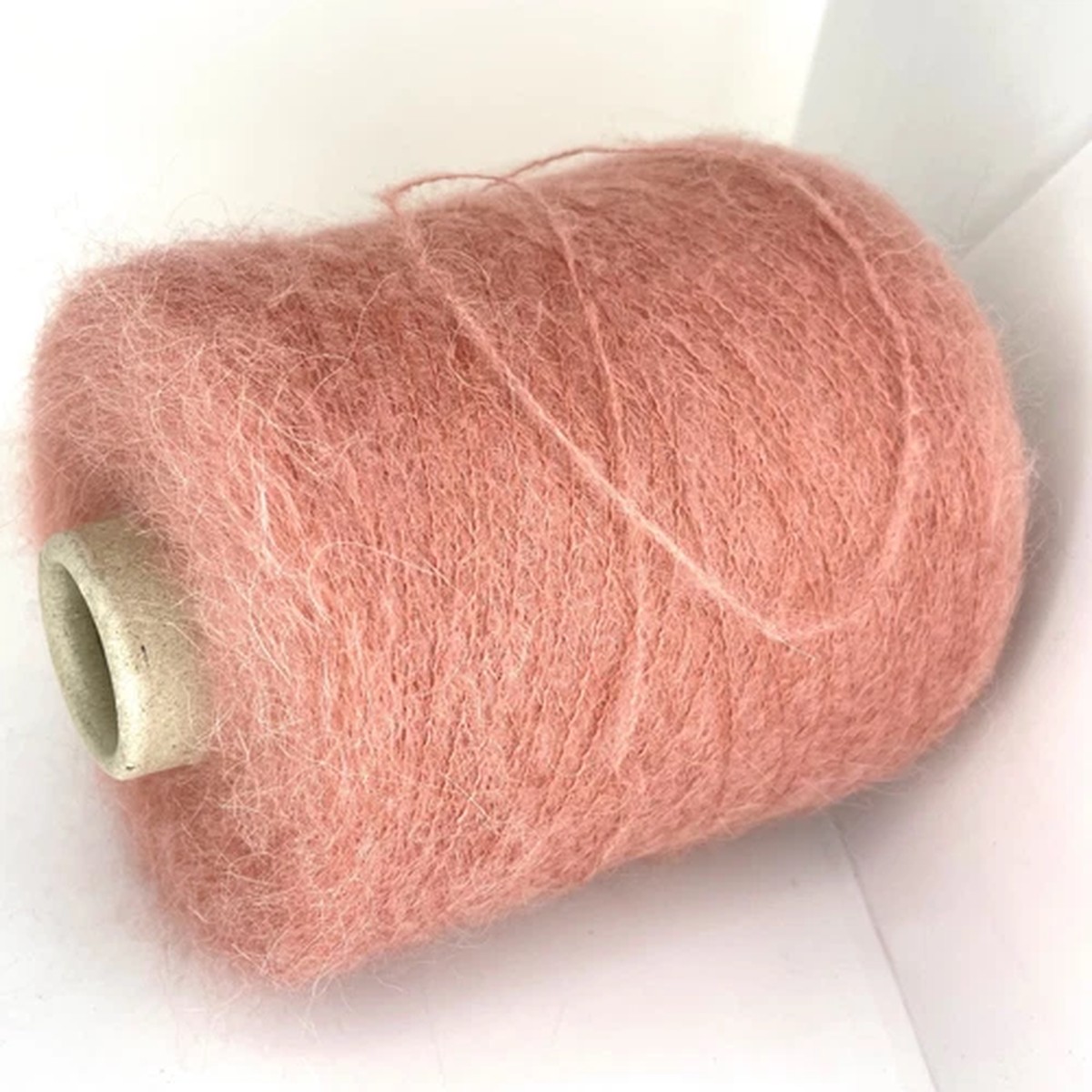 Pink Rosa ALPACA WOOL FLUFFY Yarn on Cone LACE WEIGHT for Craft USA TARIFF FREE