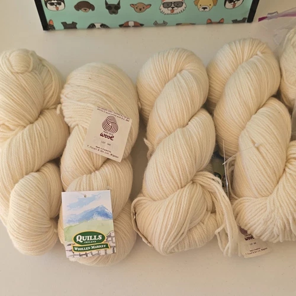 Slalom Pure New Wool Aran Yarn Ivory Hank Ball