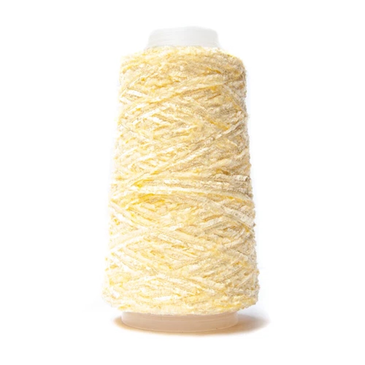 200G CONE 1.8NM 100% NYLON FEATHER YARN PALE YELLOW COLOUR FD490