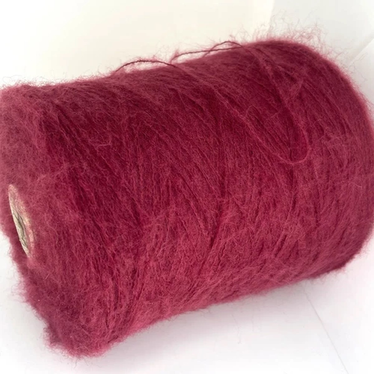 Bordo Red Cherry WOOL FLUFFY LACE WEIGHT Yarn on Cone *USA TARIFF FREE*