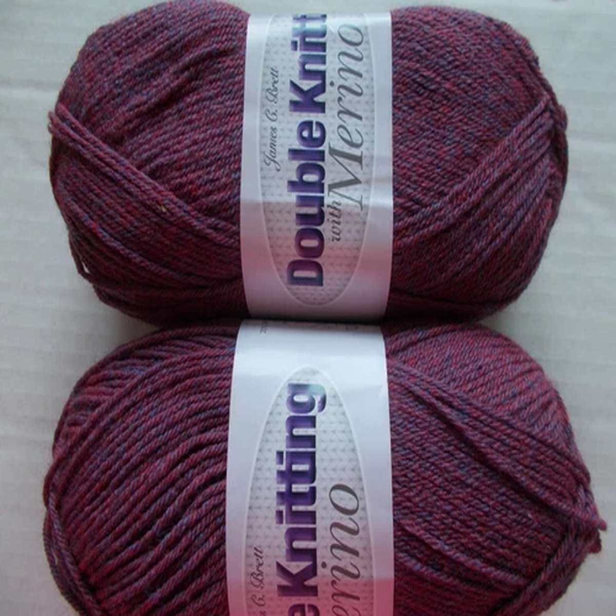 James C. Brett DK With Merino yarn, grape maroon, lot of 2 (317 yds each)