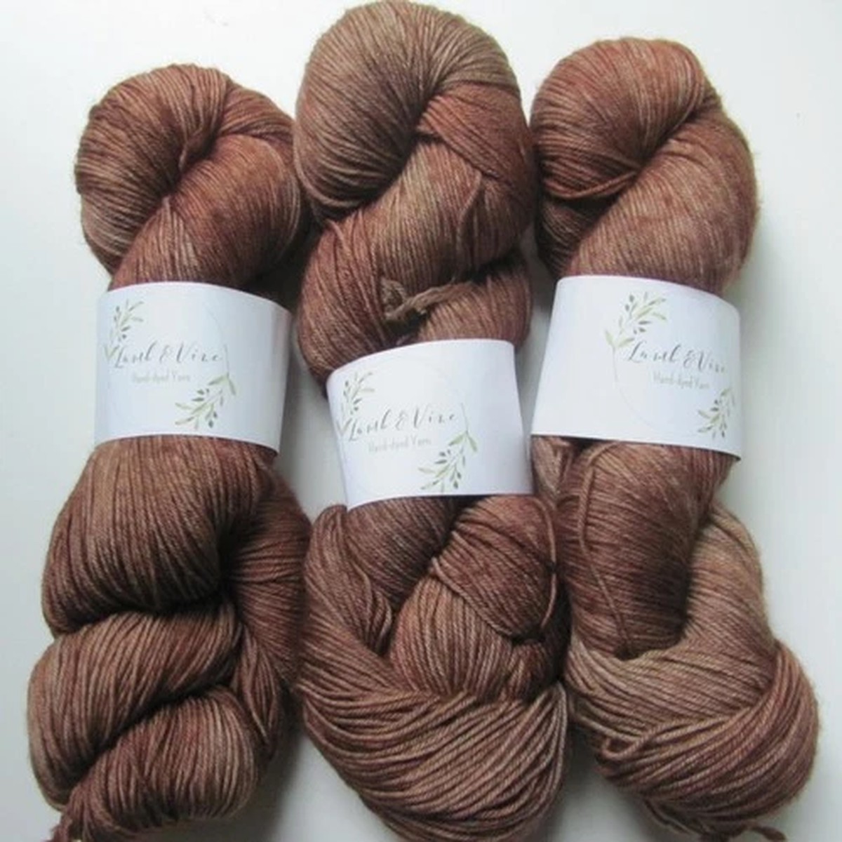 Lamb & Vine Fingering Yarn Superwash Merino Wool Colorway "Reindeer" 3 Hanks