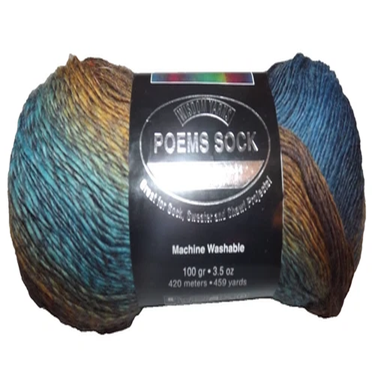 Wisdom Yarns Poems Sock Sky & Earth 75% Superwash Wool 25% Nylon 100 gr 3.5 oz