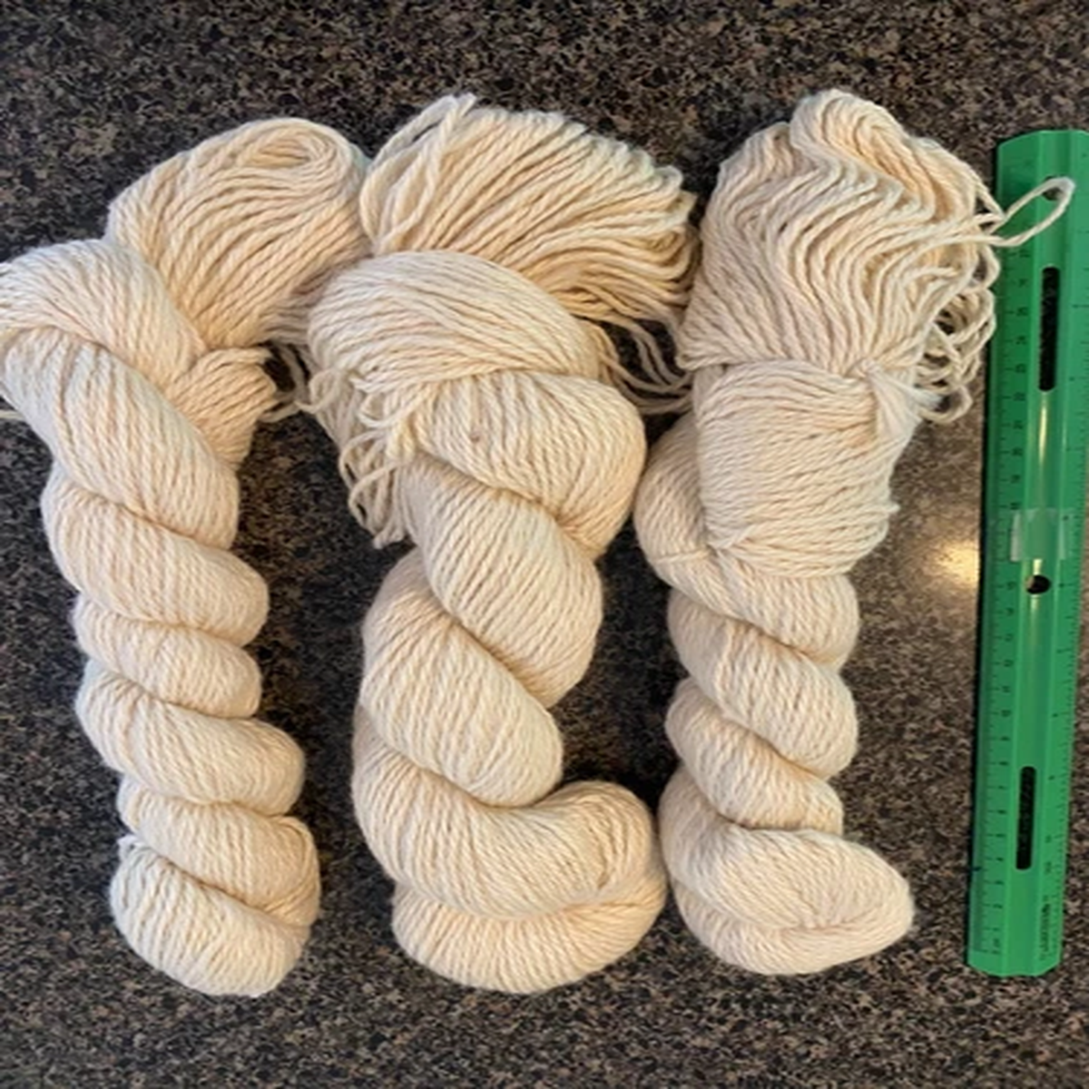 3 Hanks Suri Alpaca/Foula Sheep Yarn (75/25%), 420 yards total.