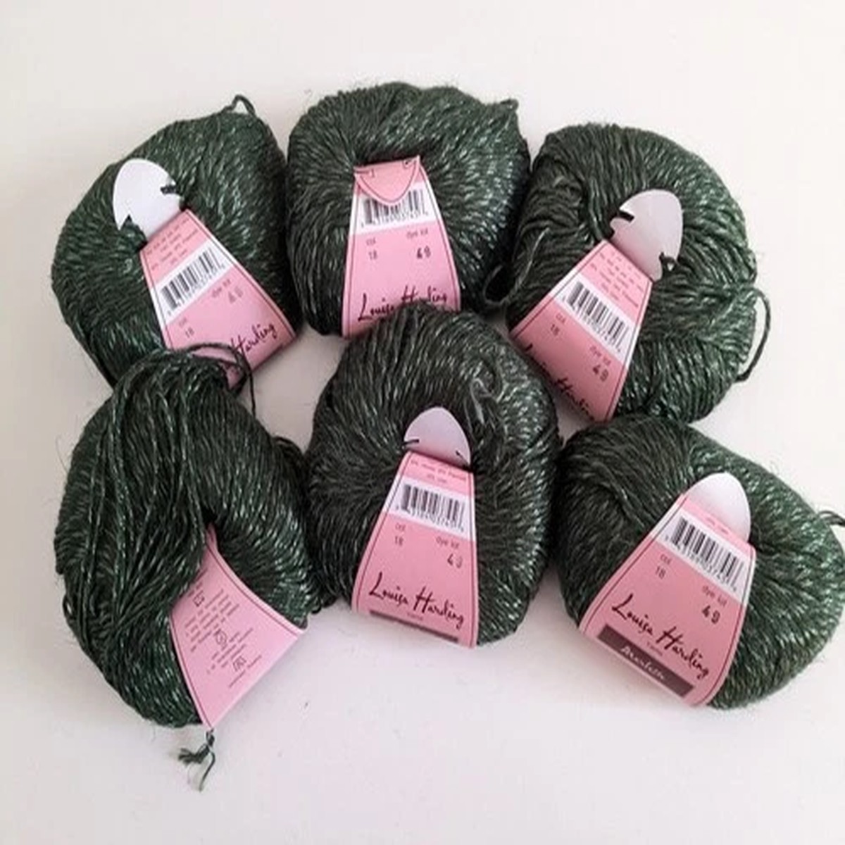 300g LOUISA HARDING MERLETTO 18 DARK GREEN - WOOL YARN 4mm DK linen blend