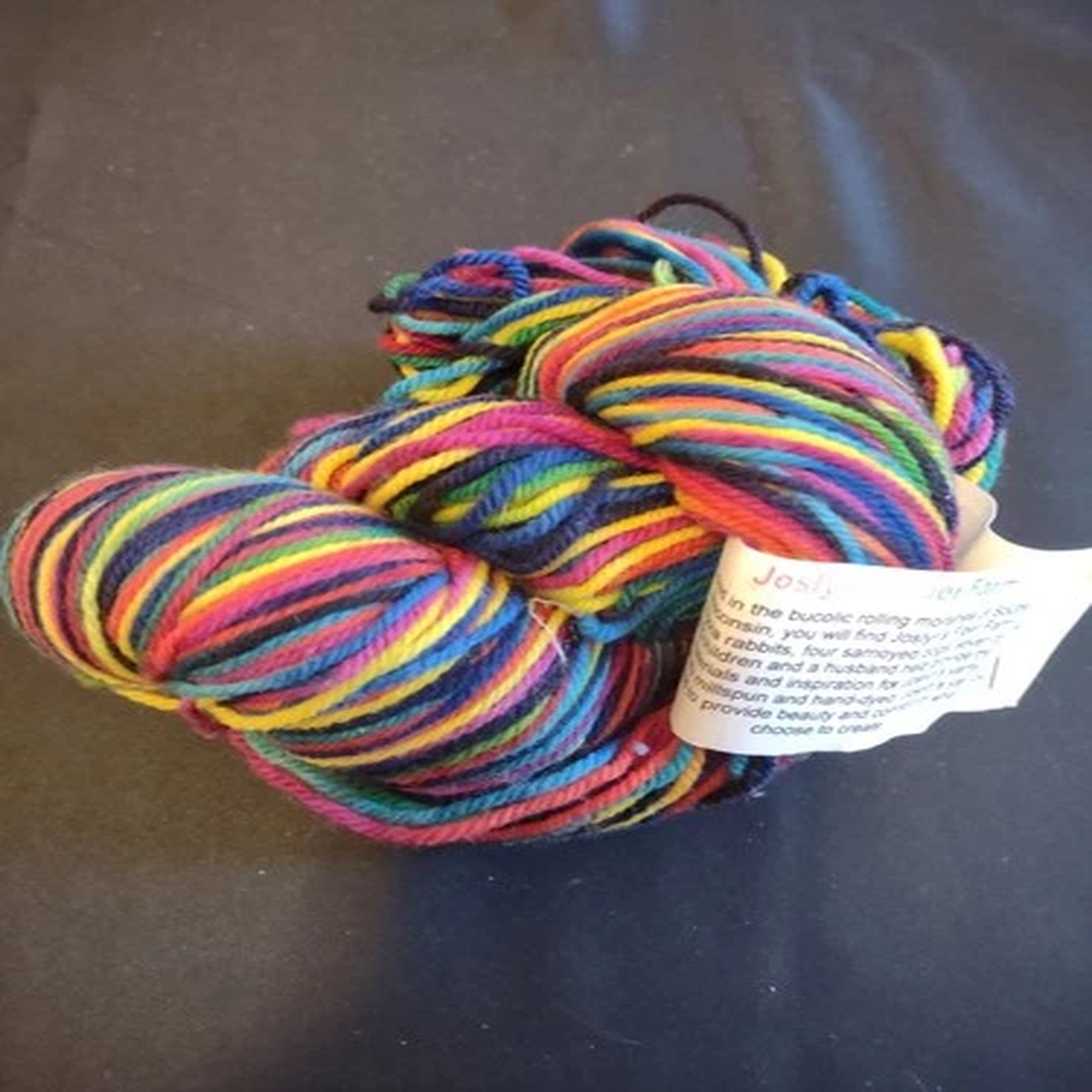 Joslyns Fiber Farm 400 Yards 100% Wool Hand Dyed Yarn Multicolor Rainbow