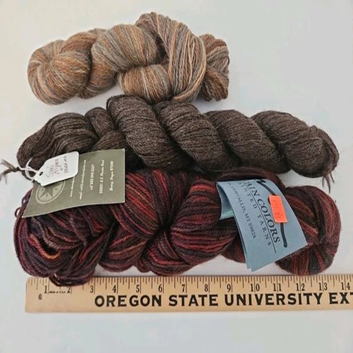 LOT OF 3 Skeins of Fingering Weight Yarn Mountain Colors Bearfoot Red Tail Hawk