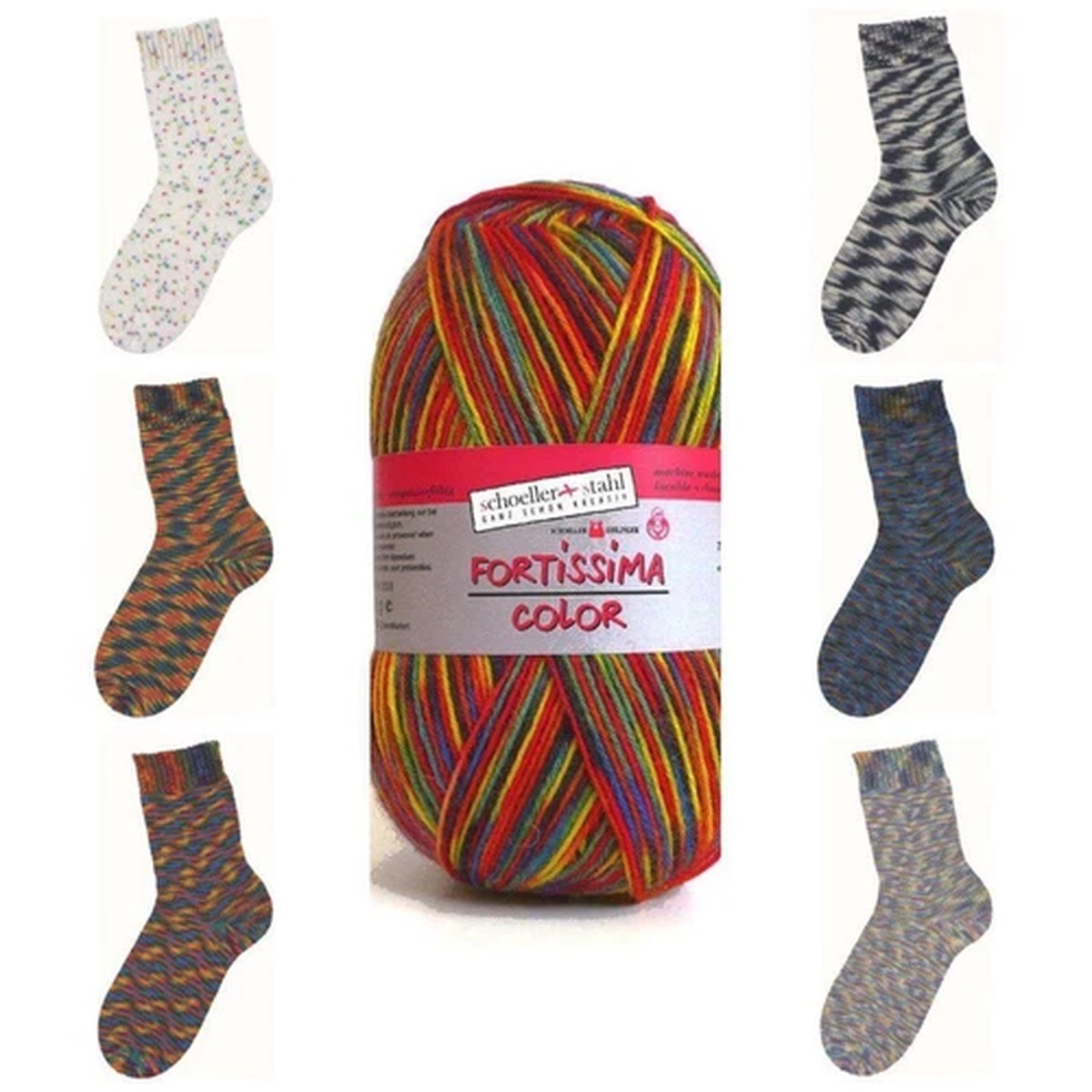 Schoeller + Stahl Fortissima Color 4ply Self Stripe Sock Knit Yarn Wool 100g