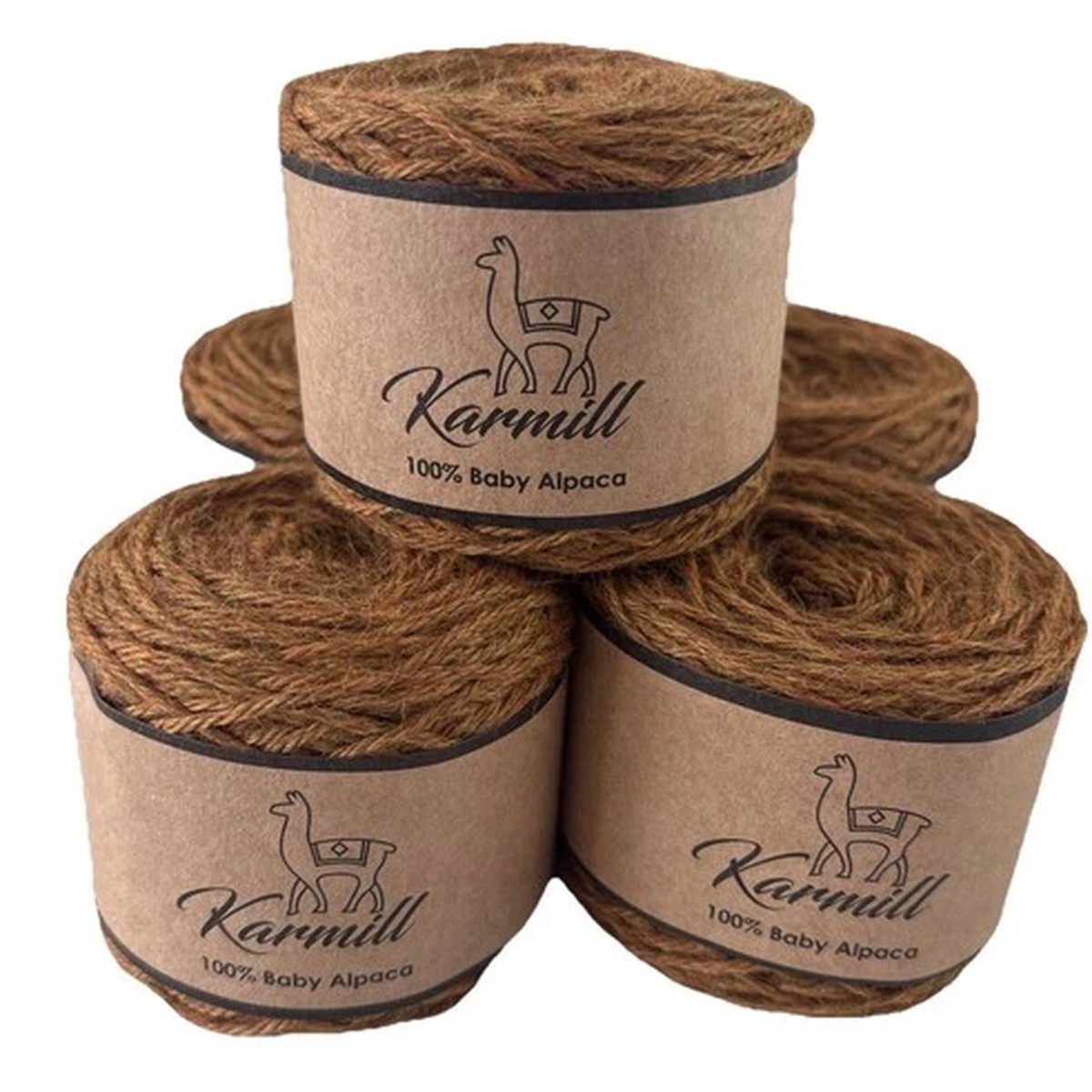 Alpaca Wool Skein 100% Baby Alpaca Yarn DK Weight Lot of 5 Skeins Ochre C855