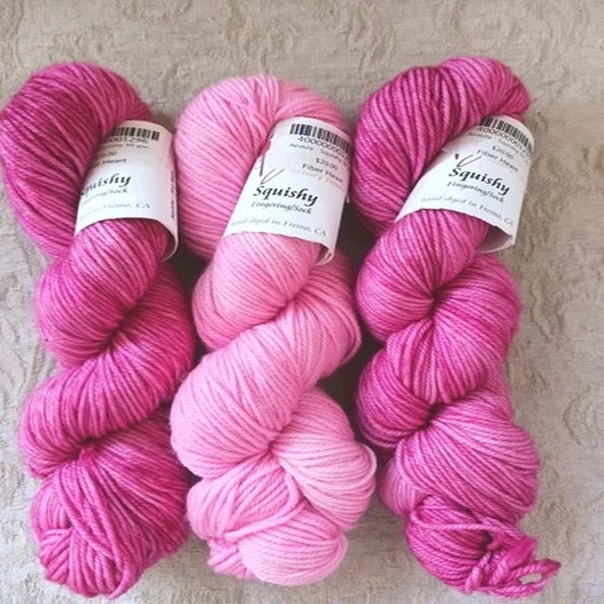 Anzula Hand Dyed Yarn Squishy Merino Cashmere Nylon 3 50 Grams Sks Pink Lt Dark