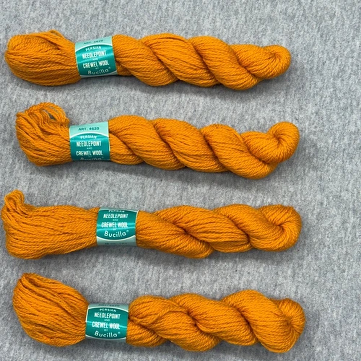 Bucilla Lot Of 4 Persian Needlepoint + Crewel 100% Virgin Wool Yarn Color # 4