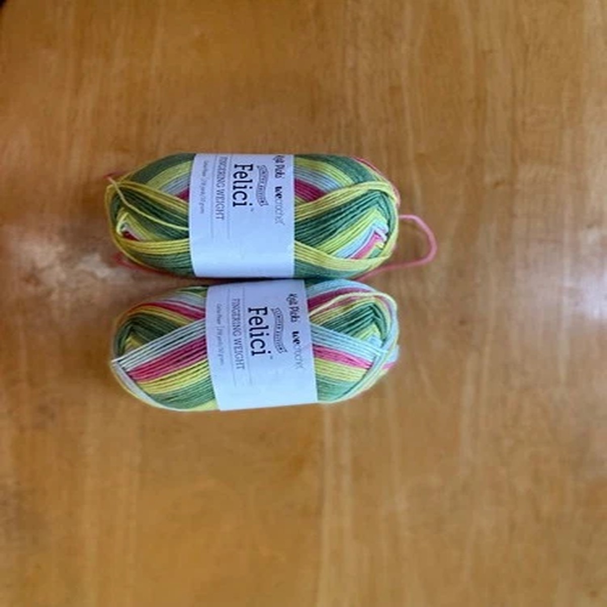 Knit Picks Felici sock yarn, 218 yds. each, 2 balls - Cactus Flower discontinued