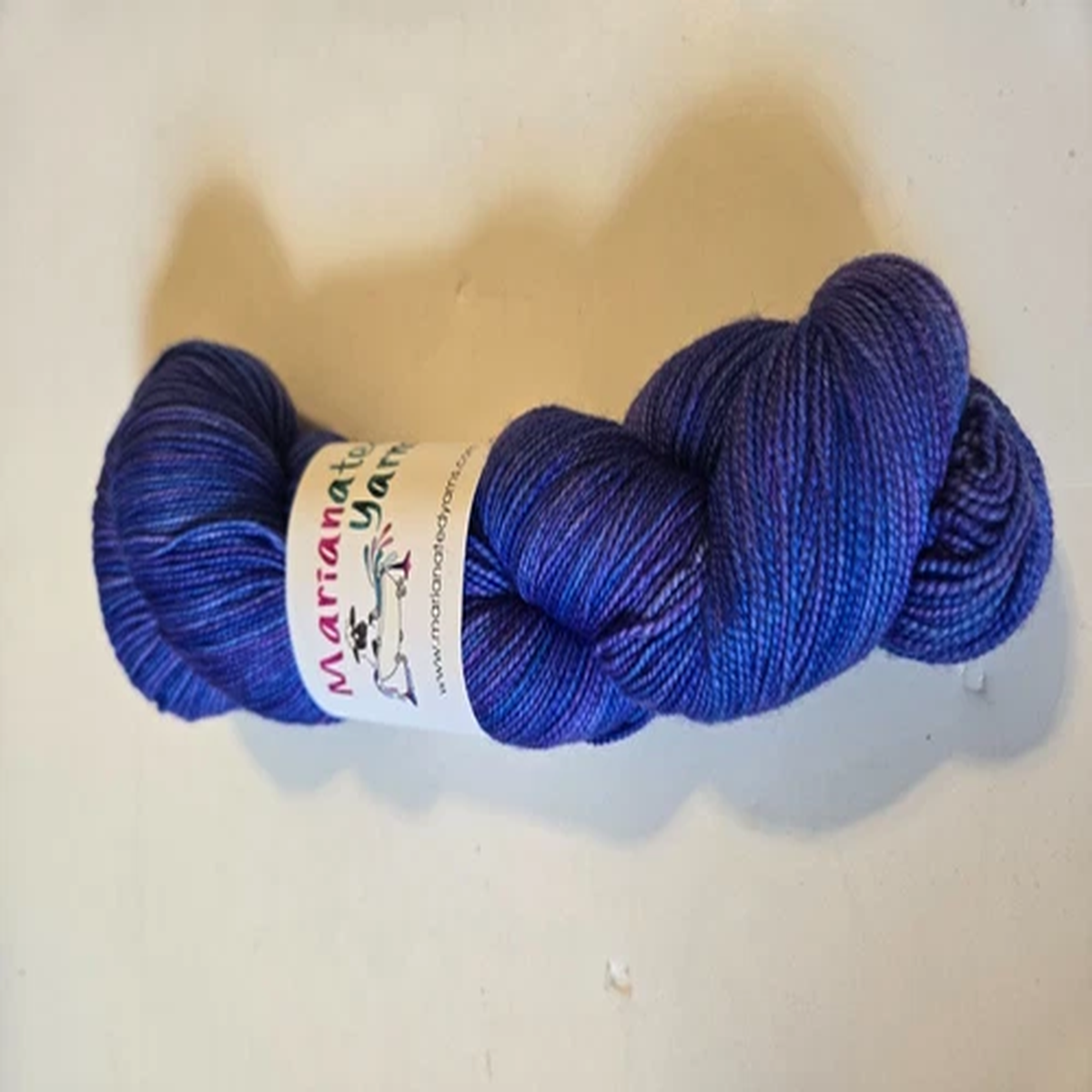 Marianated Fingering Hand Dyed Yarns "Indigo Bunting" 80% Merino/10% 600 yards