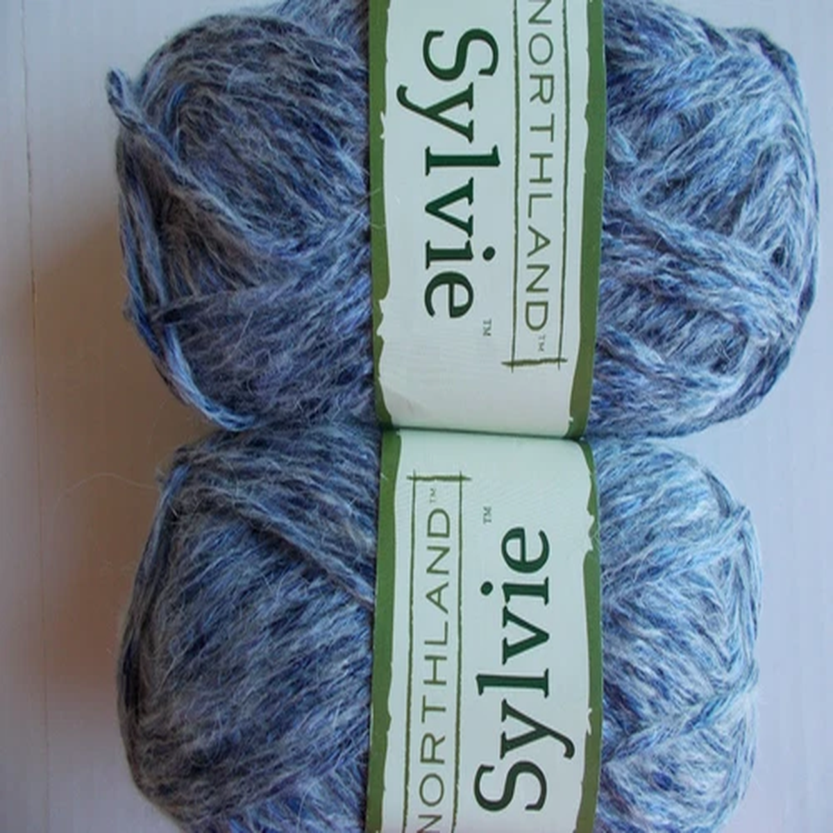 Northland Sylvie wool/acrylic blend yarn, Deep Sea, lot of 2 (76 yds ea)