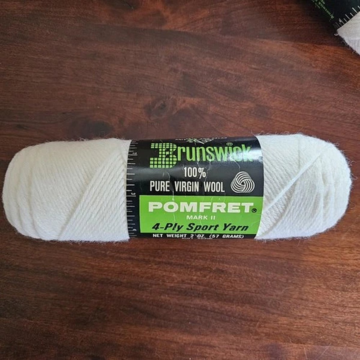 Brunswick Pomfret Mark II 4 ply Sport Yarn Snow White 100% Pure Virgin Wool 2oz