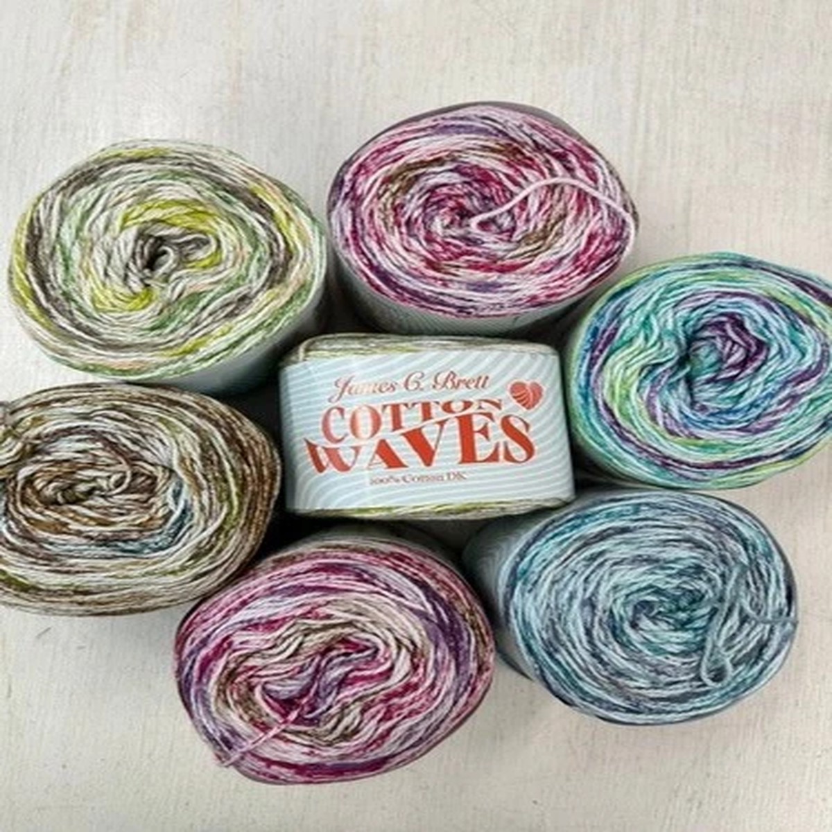 James C Brett Cotton Waves DK Wool/Yarn Per 100g Ball Soft Cool Various Colours