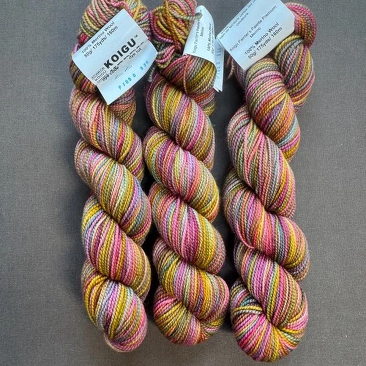 KOIGU KPPPM Fingering Yarn 100% Merino - 3 Skeins 175 Yds Blush Bouquet