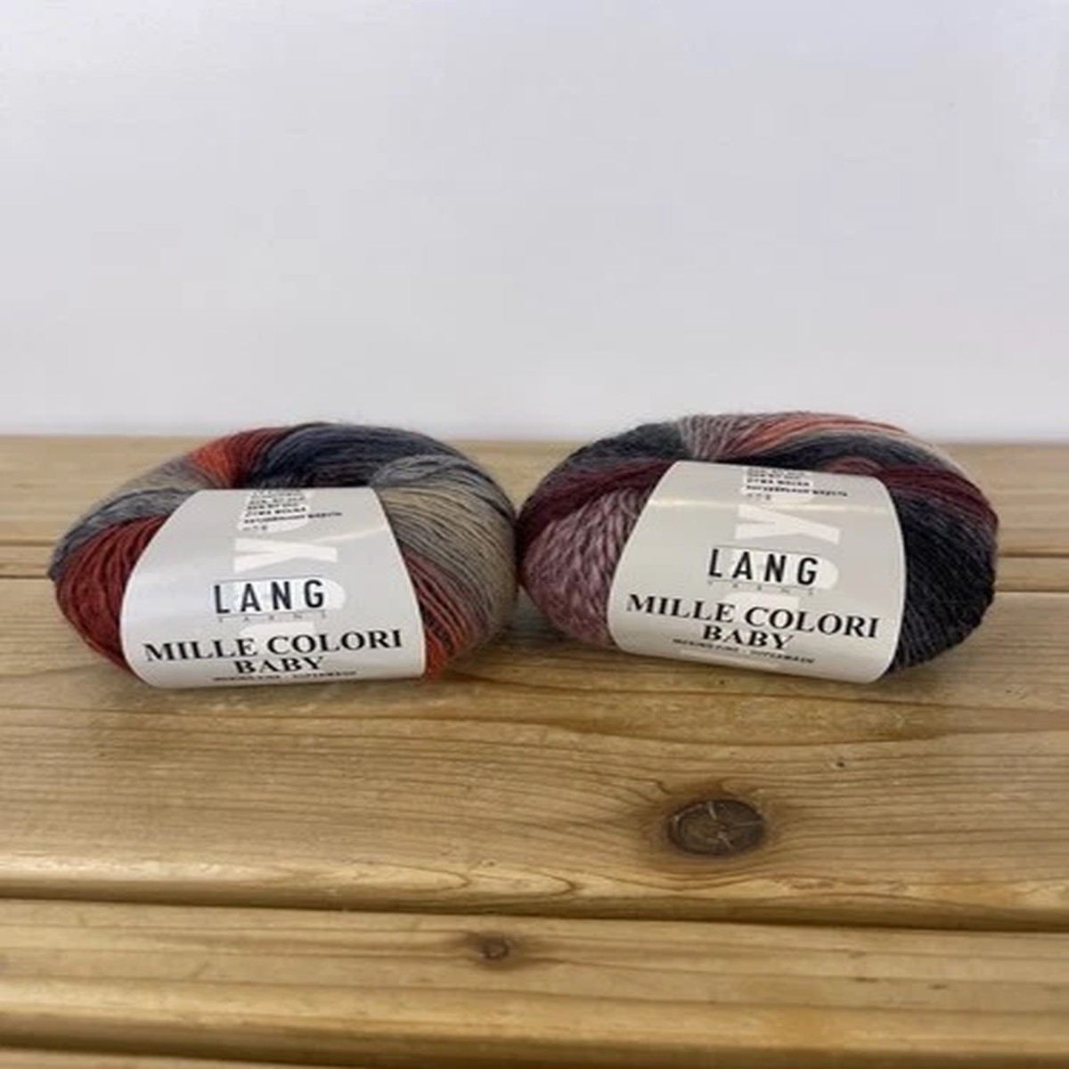 Lang Mille Colori Baby Merino Fine Yarn Lot of 2 Skeins 100% Wool