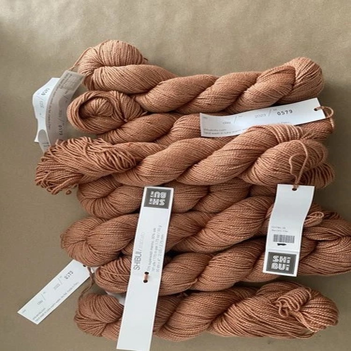 LOT ~ Shibui Staccato ~ Clay ~ 7 hanks *merino and silk*