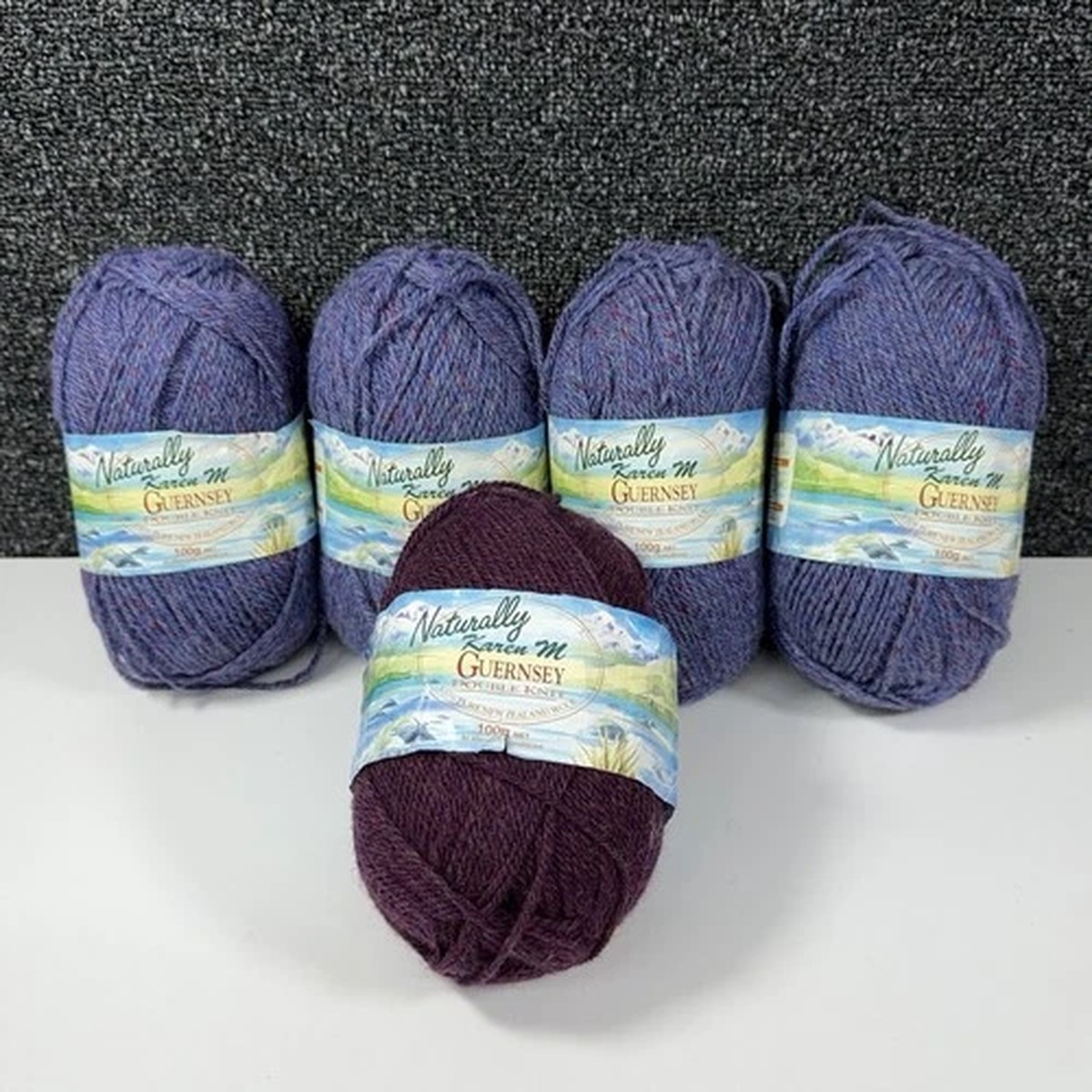 Naturally Karen M Guernsey Double Knit 100% New Zealand Wool Yarn 5 Skeins 500g