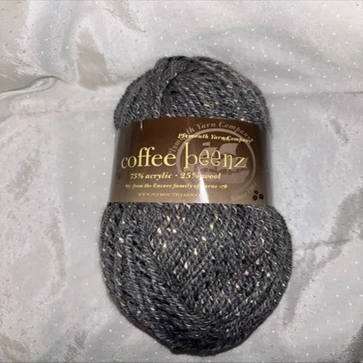 Plymouth Yarn Coffee Beenz Acrylic Wool Grey Color 9389 Worsted Cozy Feel