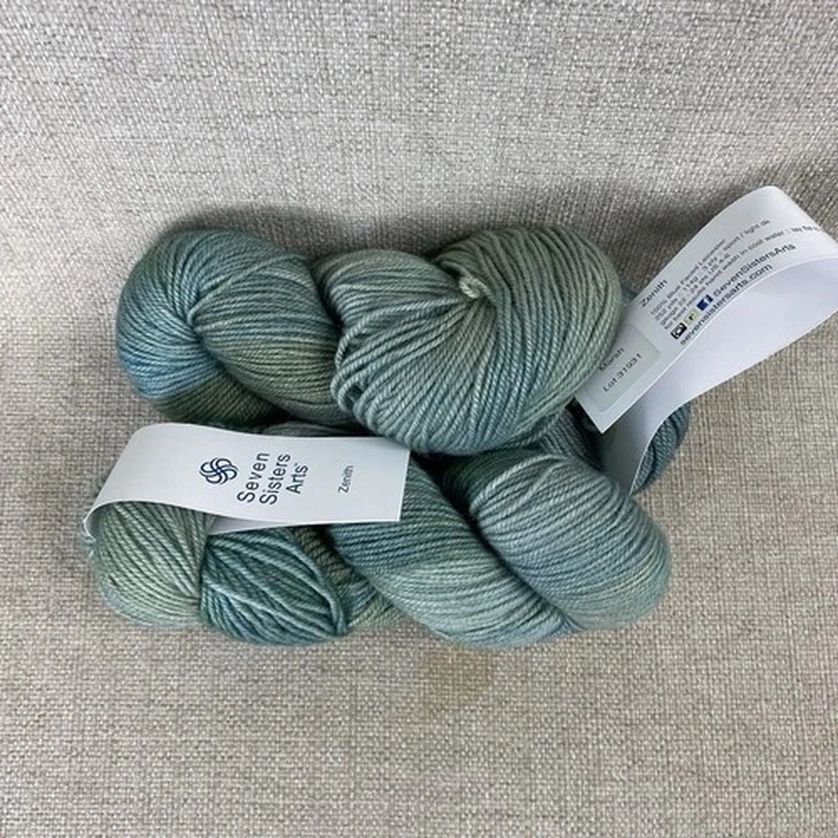 Seven Sisters Arts Yarn Zenith 2 Skeins 100% Wool Marsh Green Light DK New