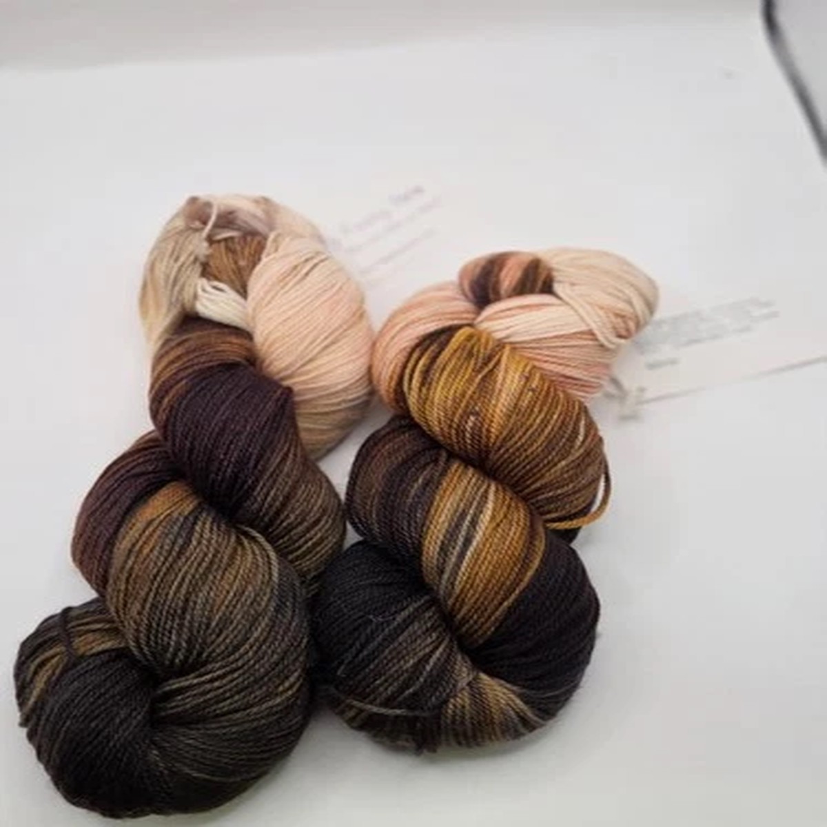 2 Skeins Happy Fuzzy Yarn Hand dyed sport wt (2 Colors) 100% superwash merino wo