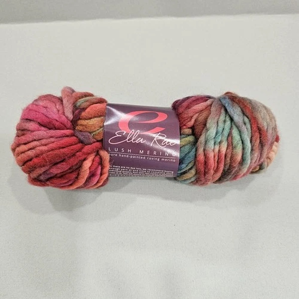 Ella Rae Yarn Lush Merino Mix Lush 112, Hand Painted 3.52oz, 66yd Wool S Bulky
