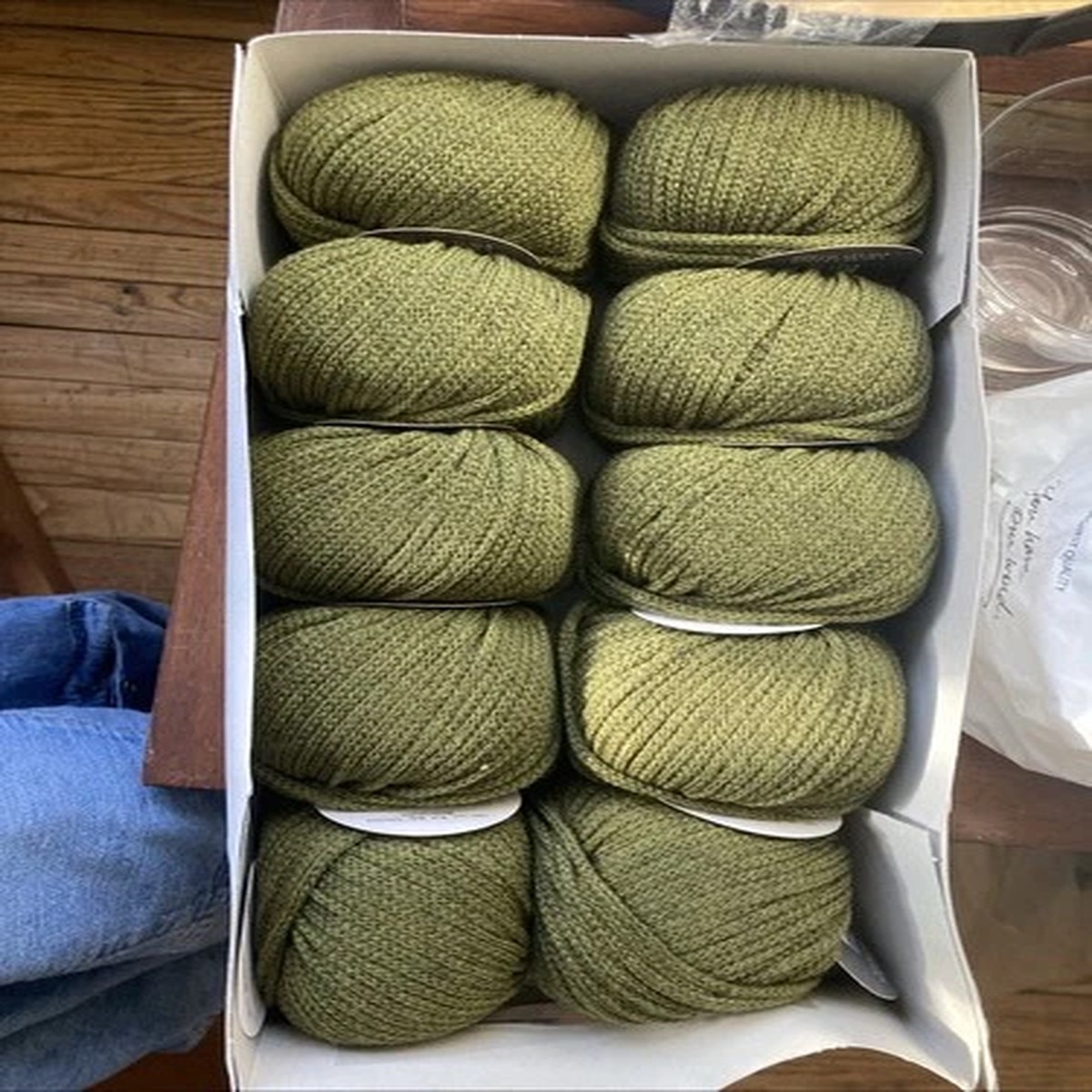 FILATURA DI CROSA CLARA 100% Merino Extra Fine Color 13 olive Italy - Lot Of 10