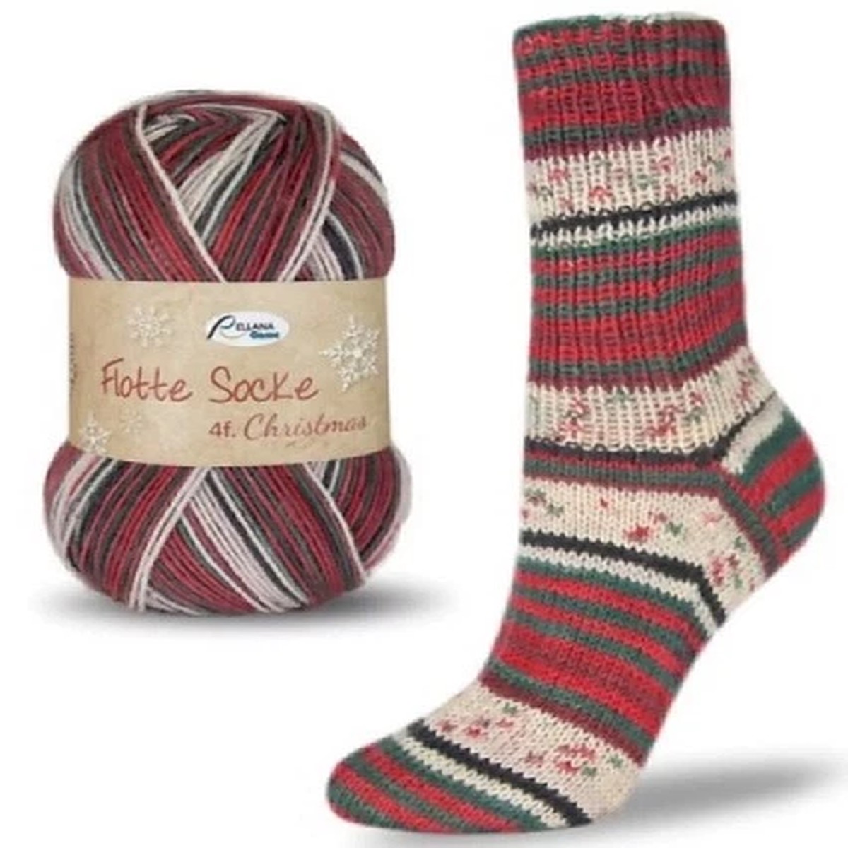 Flotte Socke 4f Christmas washable wool sock yarn 100g 2801