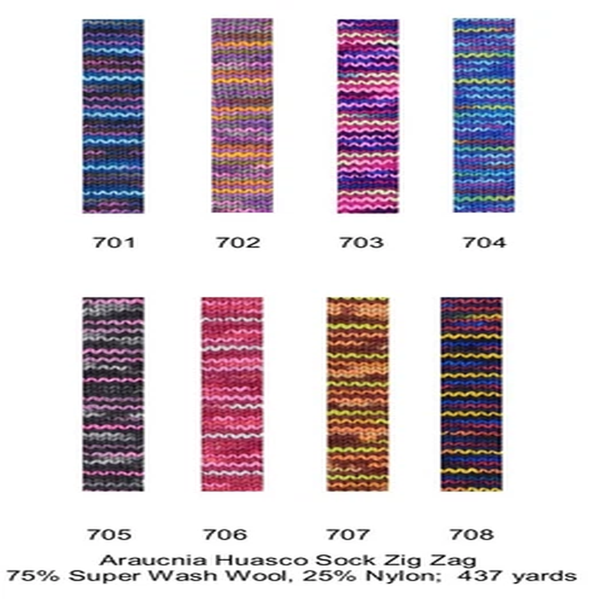 Huasco Sock Zig Zag Yarn from Araucania; All 8 Colors