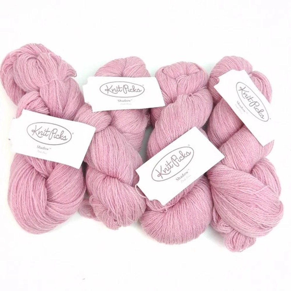 Knit Picks Yarn Shadow Pink Posey 100% Merino Wool Heathered Lace Weight 4 Skein