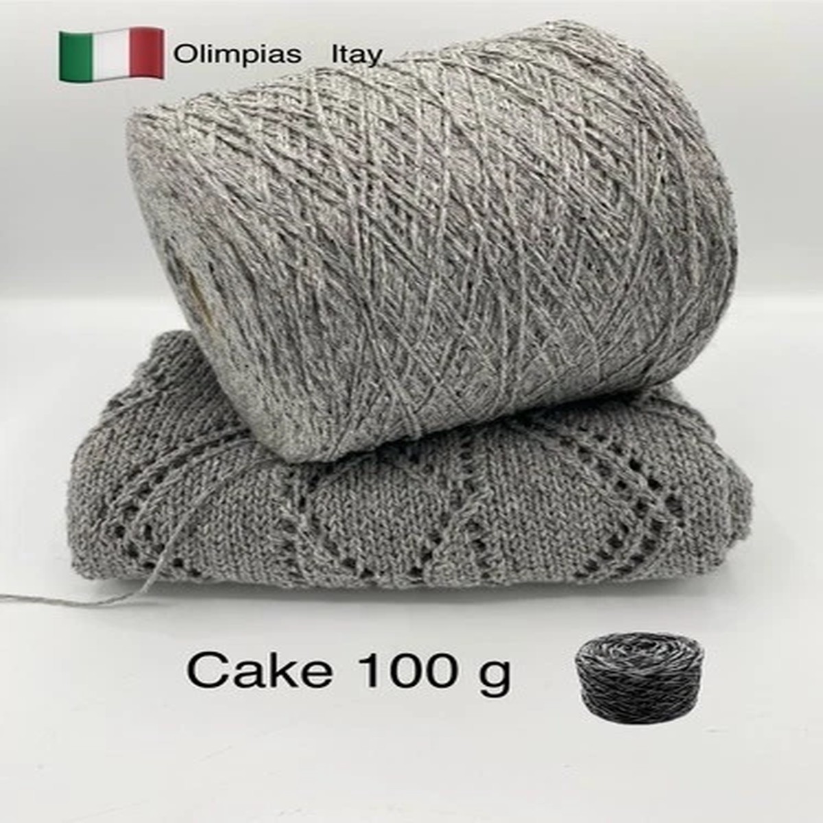 Olimpias Yarn Italy 60% Merino Wool 20% Silk 5% Angora 15%Pa Cake 100g Gray New