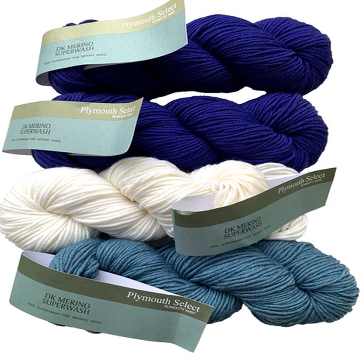 Plymouth Select - DK Merino Superwash - Mixed Color lot of 4 - 130 yds - PERU