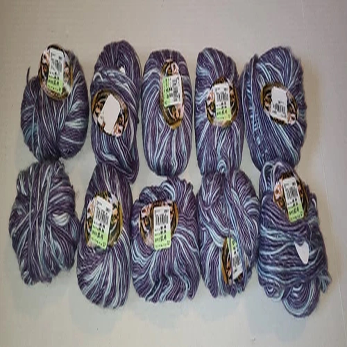 10 Ten Ball Lot Queensland Collection Bengali Lavender Purple Blue Wool Yarn