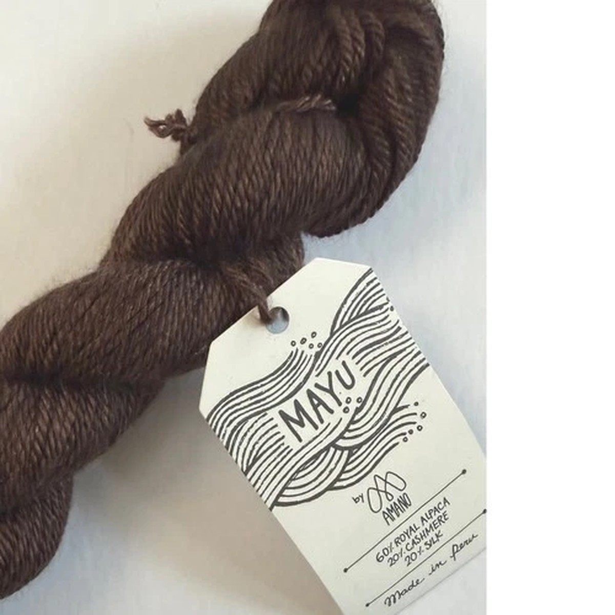 Amano Mayu Alpaca Cashmere Silk Yarn Brown 50g 109yd Luxury Yarn