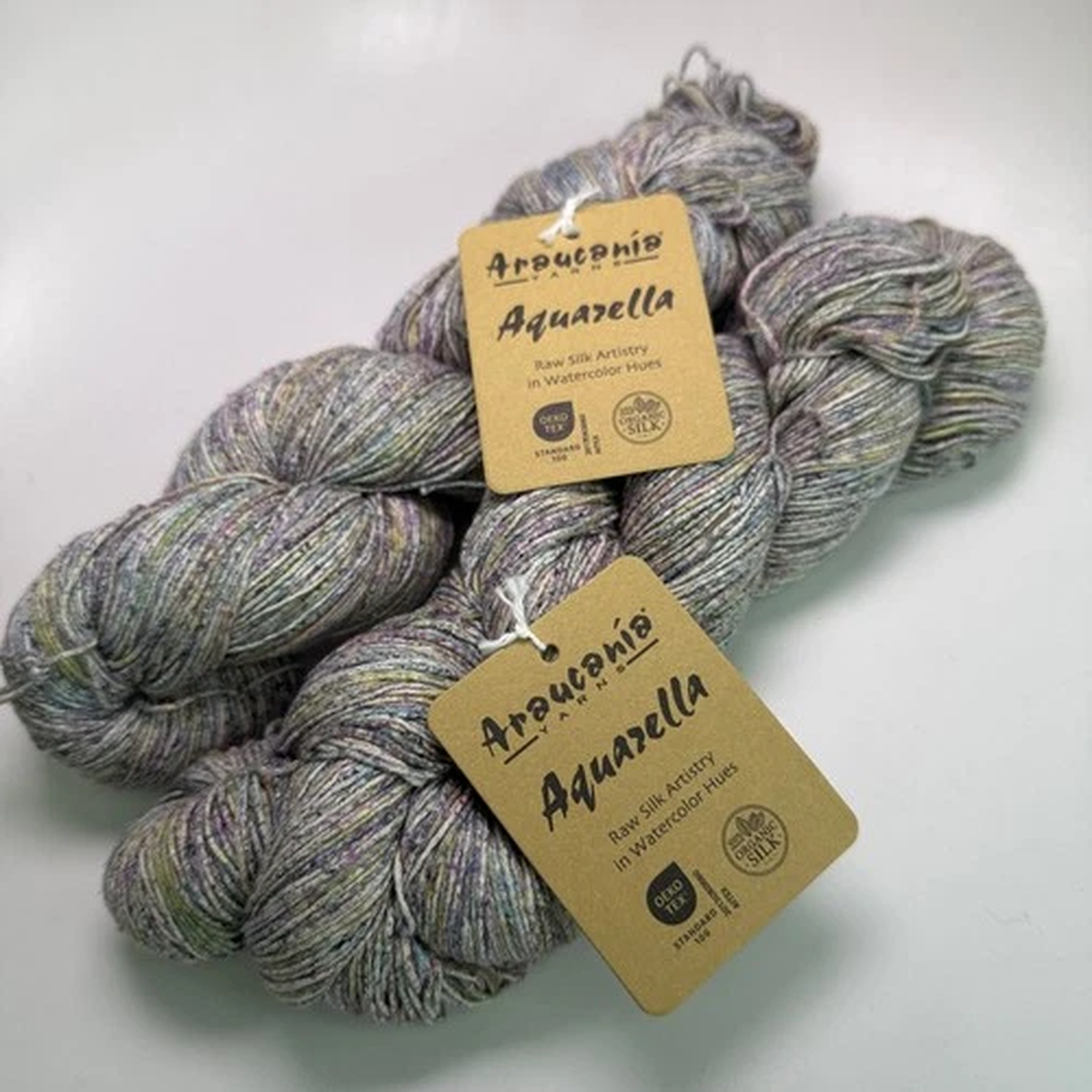 Araucana Aquarella Raw Silk Artistry Yarn 101 Midsummer Eve - Lot of 2 hanks