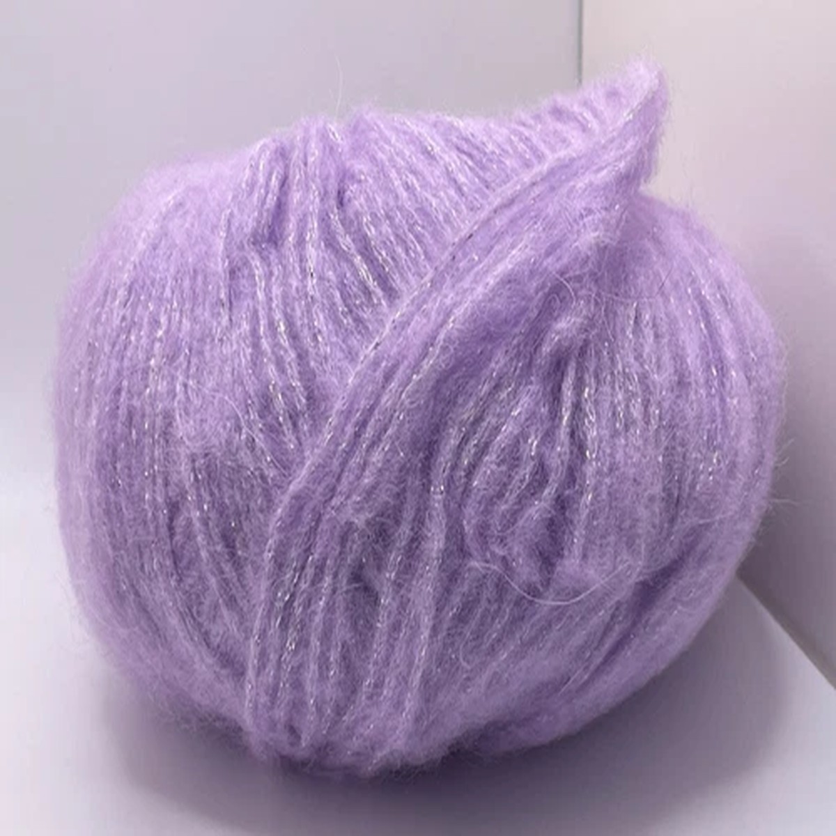 Charm Lilac Silver 82928 Ice Yarns DK Mohair Wool Blend w/ Sparkle 50gr 218yds