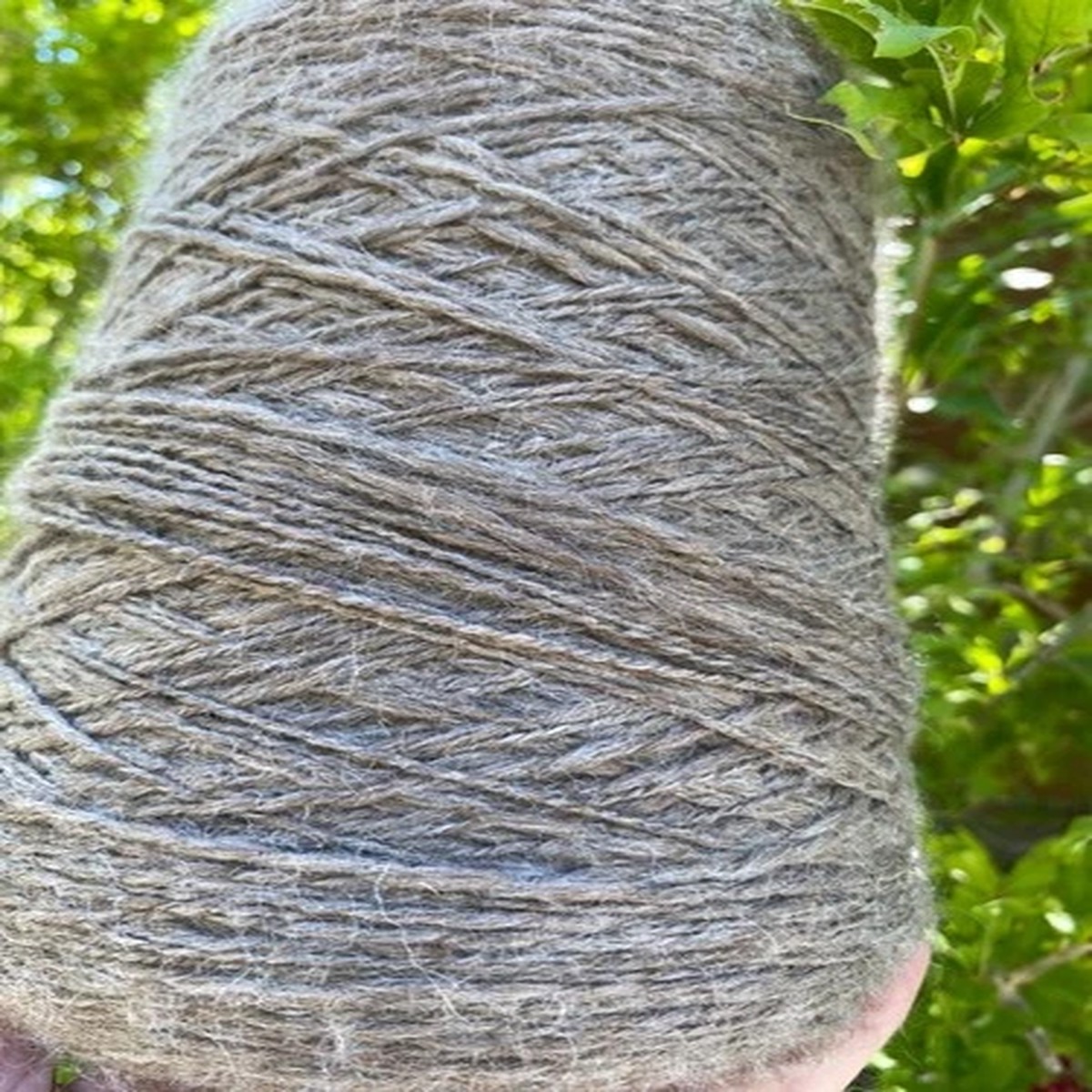 Huge 1 lb. 12oz Cone of Baby Blue Lace Alpaca Wool blend Yarn 2ply Taupe Biege